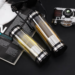 Tea Water Bottle Infuser with Filter Stainless Steel Filter Glass Sport Water Tumbler