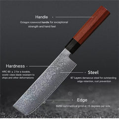 Damascus Steel 7 Inch Kitchen Knives Cooking Tools