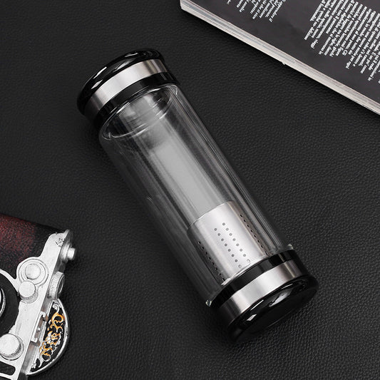 Tea Water Bottle Infuser with Filter Stainless Steel Filter Glass Sport Water Tumbler