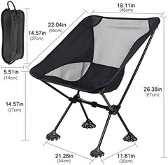 Portable Camping Chair Backpacking Chair With Anti-Slip Large Feet And Carry Bag For Outdoor Camp Hiking Capacity 220 Lbs