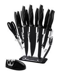 A Full Set Of Kitchen Knives 17 Stainless Steel Knives